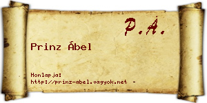 Prinz Ábel névjegykártya